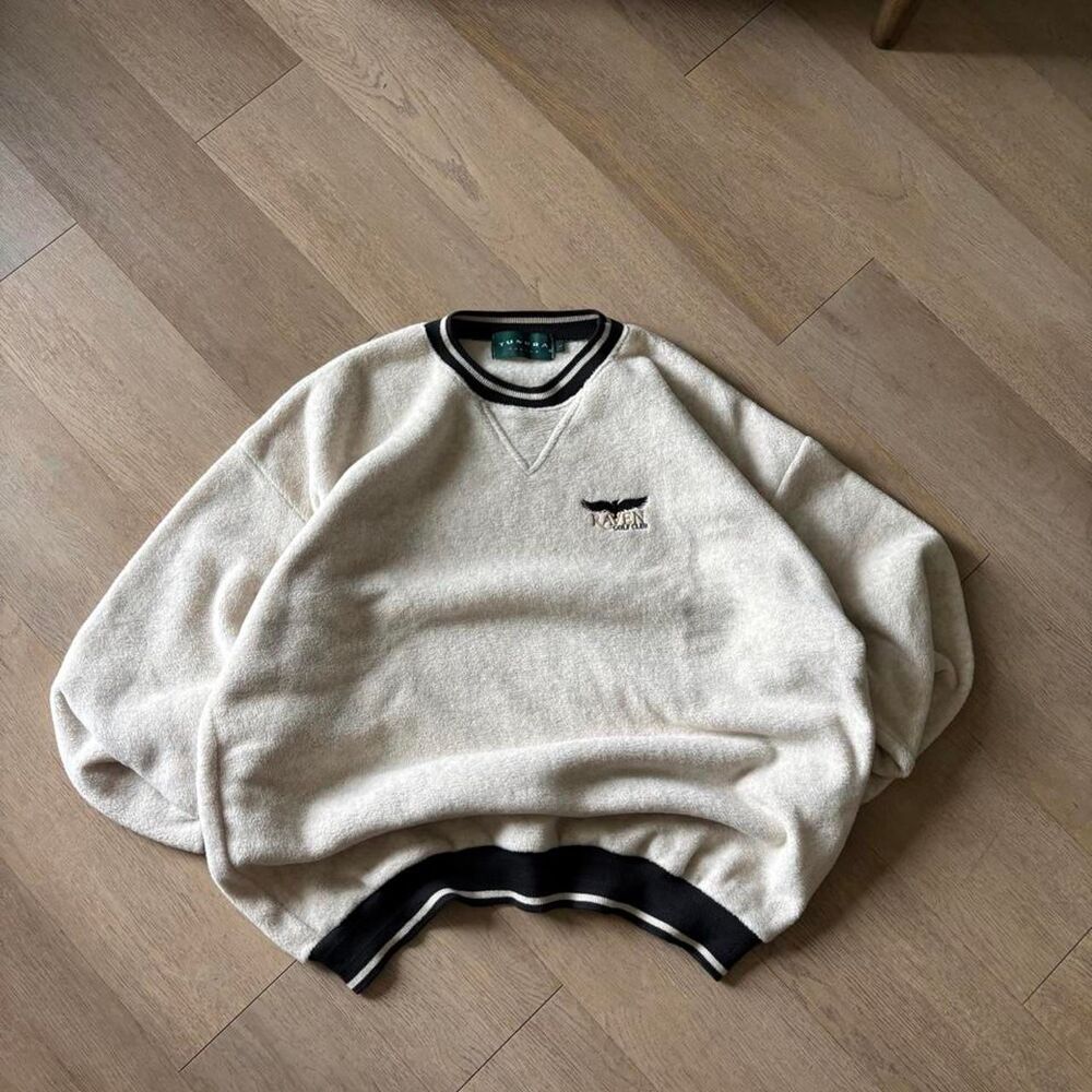 Unbranded Men's Cream and Grey Jumper